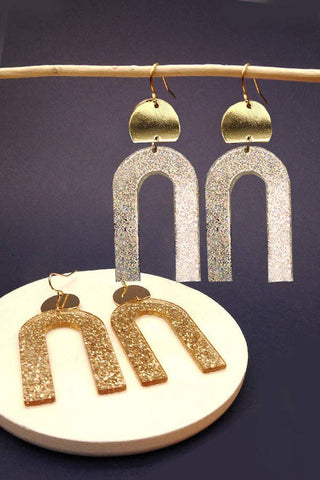 Glitz Glitter U Drop Earrings