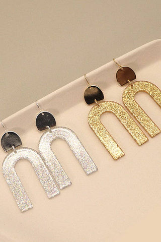 Glitz Glitter U Drop Earrings
