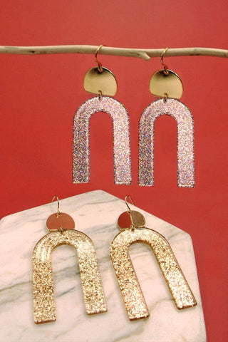 Glitz Glitter U Drop Earrings