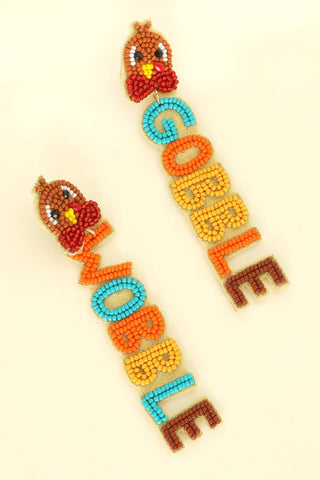 "Gobble Wobble" Turkey Bead Earrings