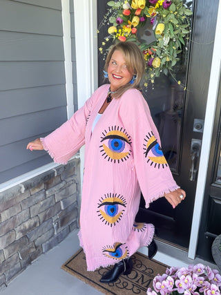 Gold Evil Eye Kaftan Kimono