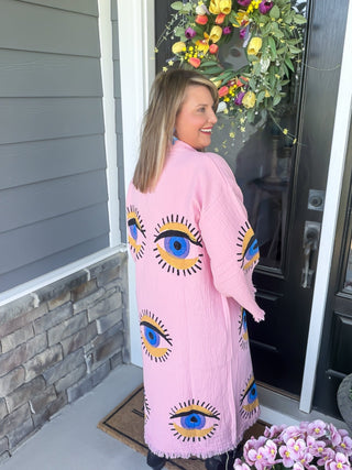 Gold Evil Eye Kaftan Kimono