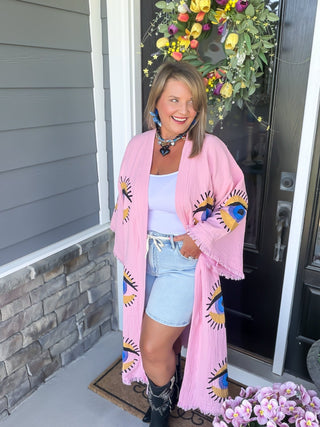 Gold Evil Eye Kaftan Kimono