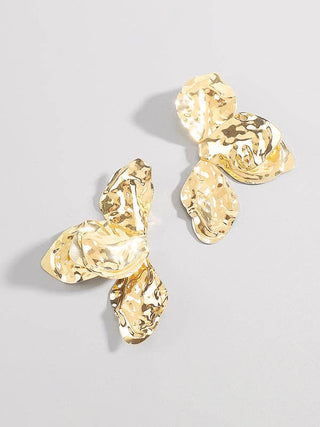 Hammered Flower Statement Earrings