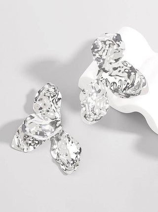 Hammered Flower Statement Earrings