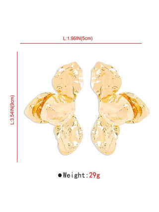 Hammered Flower Statement Earrings