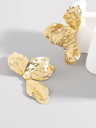 Hammered Flower Statement Earrings