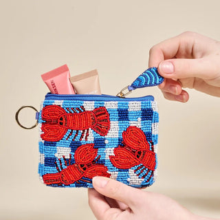 Hand-Beaded Coastal Pouch