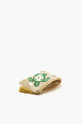 Hand-Beaded Sea Turtle Coin Pouch