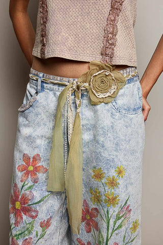 Hand made crochet flower belt.