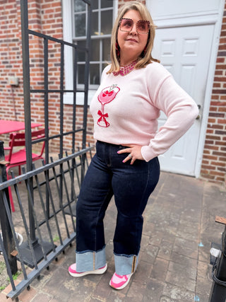 "HEART MARTINI" GRAPHIC SWEATER