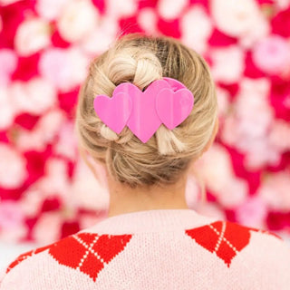 Heart to Heart Flat Hair Clip | Pink