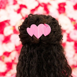 Heart to Heart Flat Hair Clip | Pink