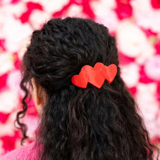 Heart to Heart Flat Hair Clip | Red