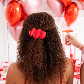 Heart to Heart Flat Hair Clip | Red
