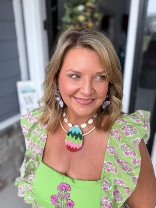 Heirloom Garden Botanical Ruffle Midi Dress