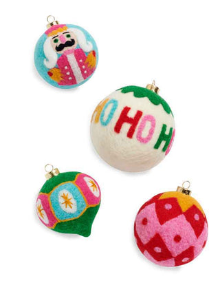 Set of colorful Christmas ornaments