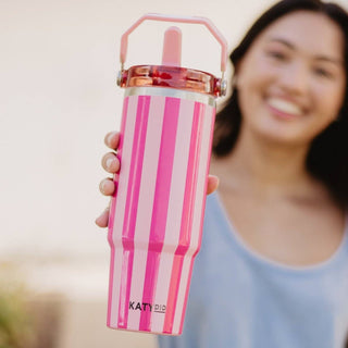 Hot Pink Striped Cabana Tumbler 30oz