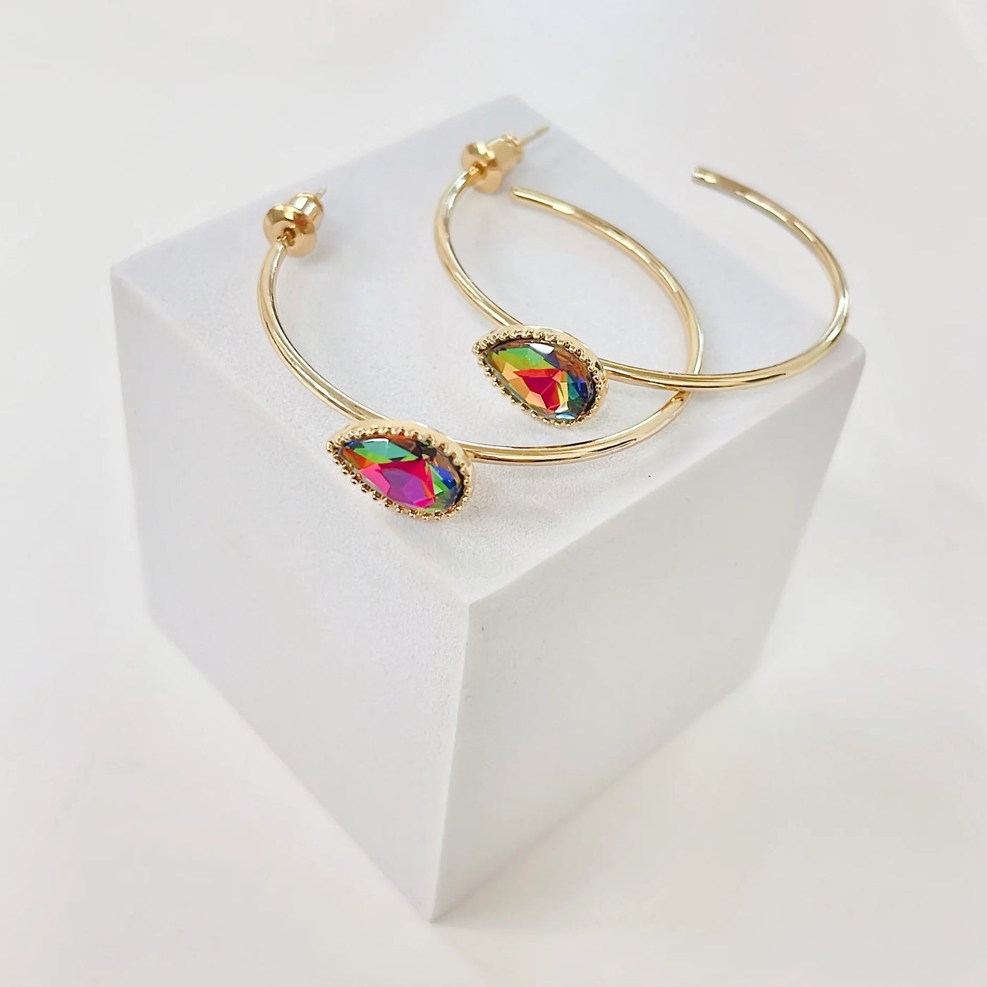 Lime Radiance Hoop Earrings