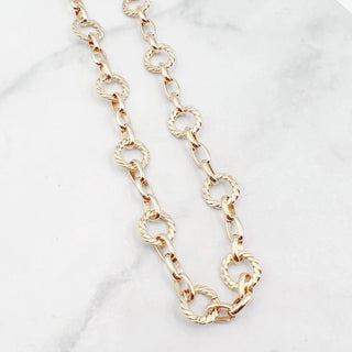 "Treasure Jewels" Gold Circle Chain Link Necklace