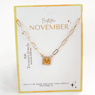"Treasure Jewels" Birthstone Necklace - November