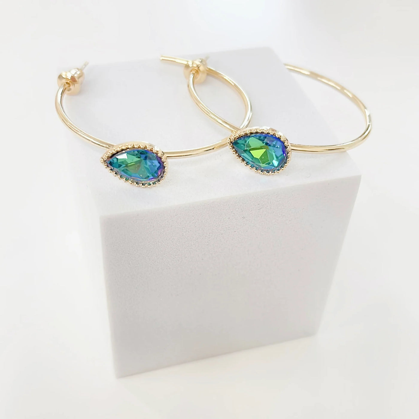 Blue/Green Radiance Hoop Earrings