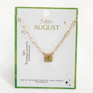 "Treasure Jewels" Birthstone Necklace - August