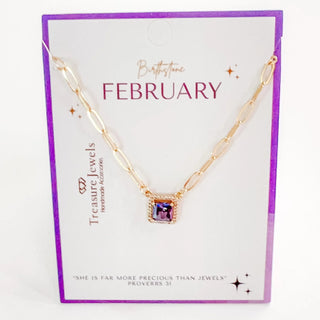 "Treasure Jewels" Birthstone Necklace - February