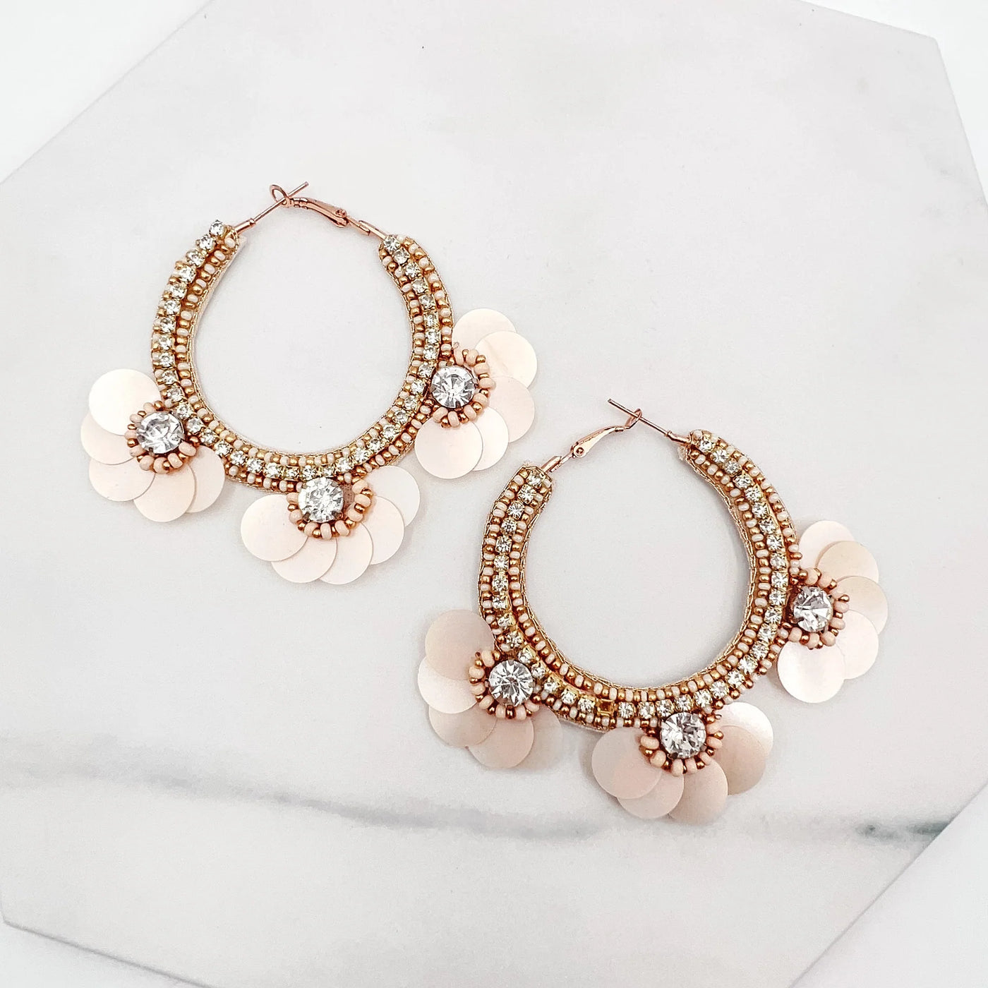Vivian Beaded Hoop Earrings
