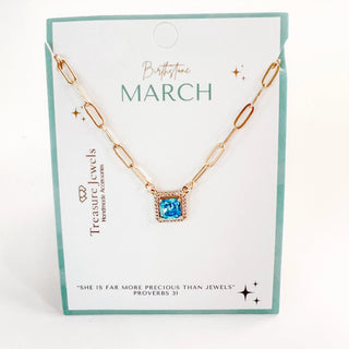"Treasure Jewels" Birthstone Necklace - March