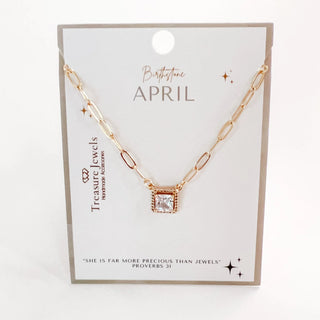 "Treasure Jewels" Birthstone Necklace  - April