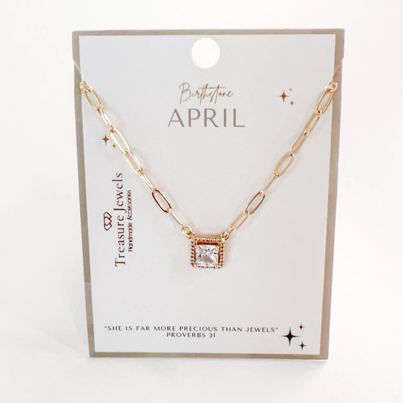 Birthstone Necklace  - April