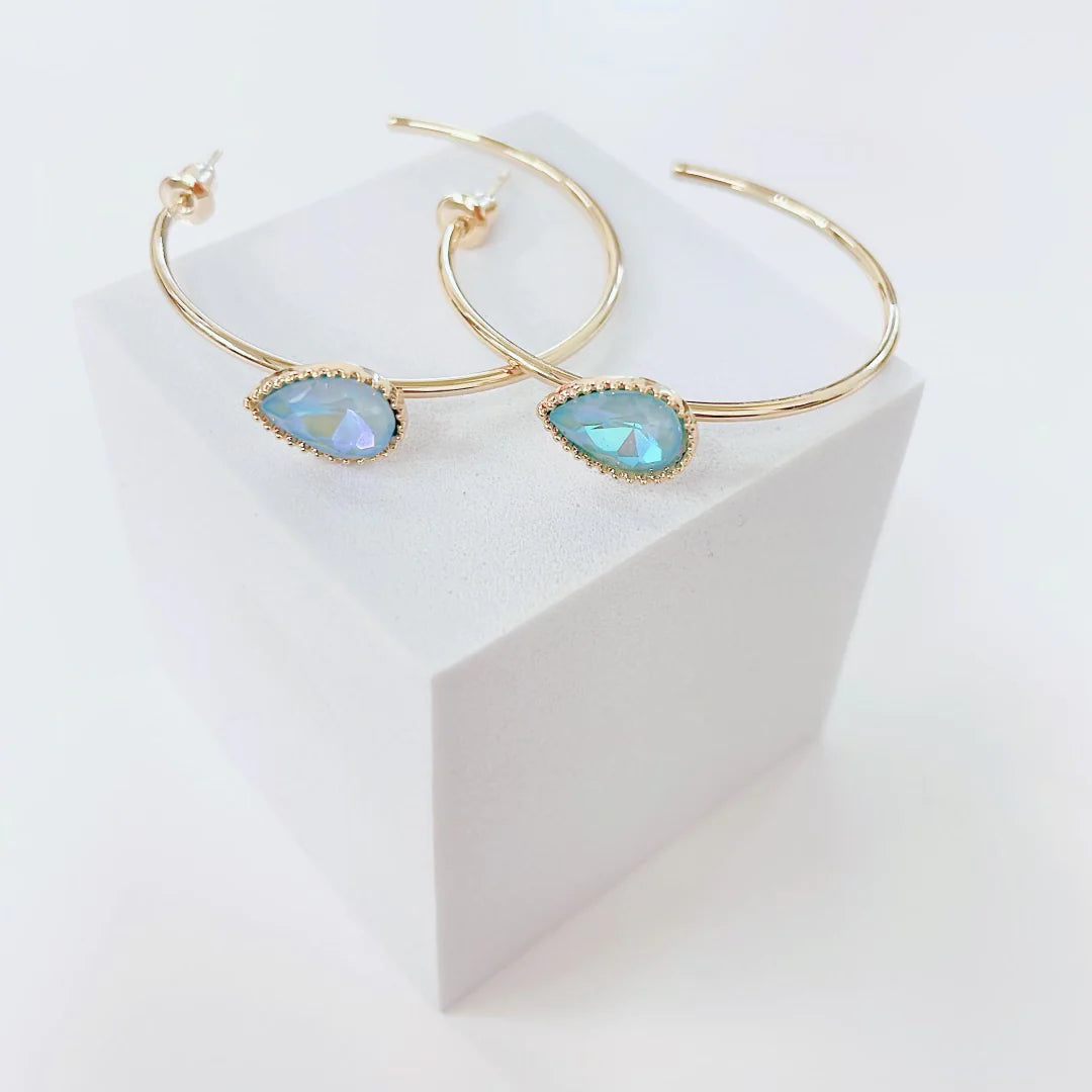 Light Blue Radiance Hoop Earrings