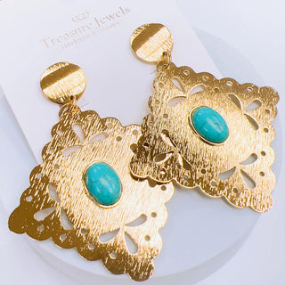 "Treasure Jewels" Rombo Turquoise Earrings