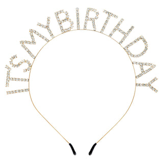 Gold headband with 'It's My Birthday' text 