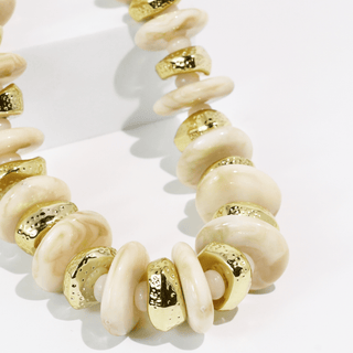 Ivory & Gold Disc Necklace