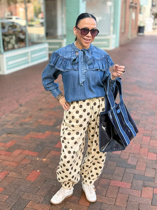 Ivy Jane | Denim Bow Blouse