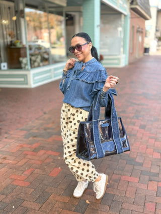 Ivy Jane | Denim Bow Blouse