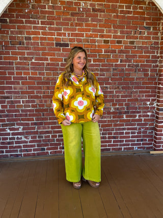 Ivy Jane | Groovy Bloom Embroidery Shirt