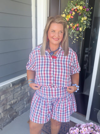 ivy jane red white and blue bubble top