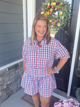 Ivy Jane | Patriotic Plaid Skort