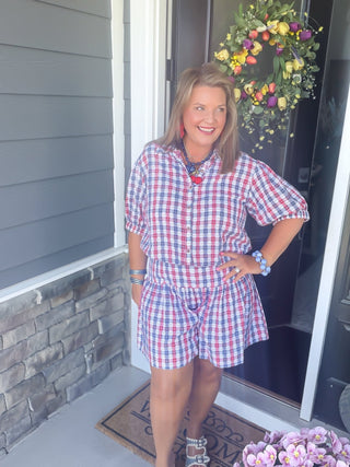 Ivy Jane | Patriotic Plaid Skort