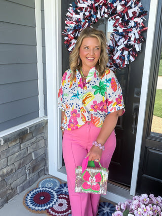 Ivy Jane | Vibrant Abstract Print Popover Dolman Blouse