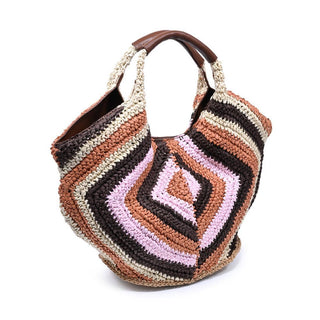 Jasper Diamond-Woven Crochet Tote Bag