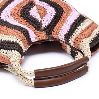 Jasper Diamond-Woven Crochet Tote Bag