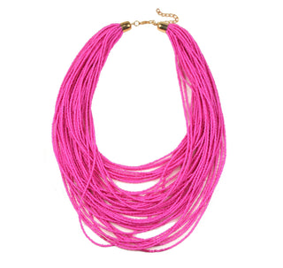 Pink multistrand seed bead necklace