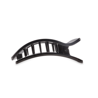 Jet Black Medium Flat Rectangle Hair Clip