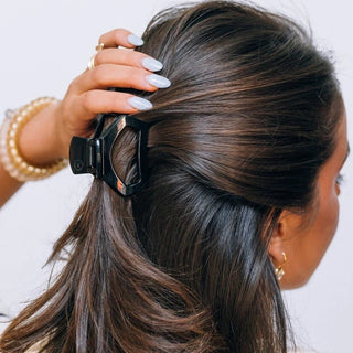 Jet Black Open Claw Hair Clip