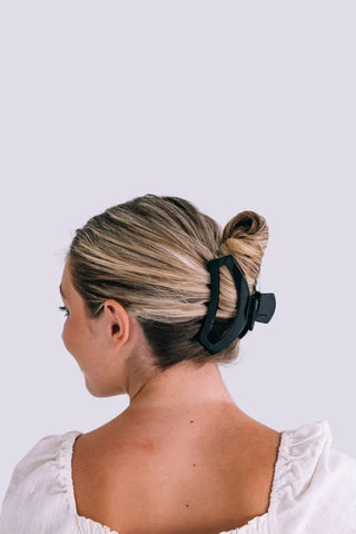 Jet Black Open Claw Hair Clip