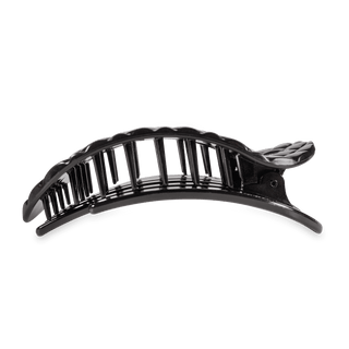 Jet Black Quilted Large Flat Round Clip